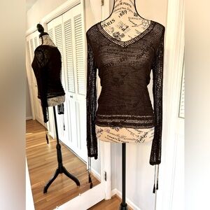 The Limited Espresso Knit Long Sleeve Top